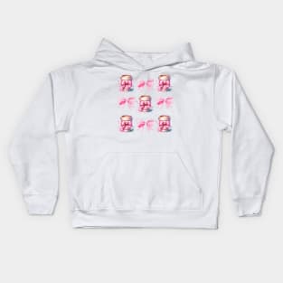 Coquette Pink Bows and Coffee Kids Hoodie